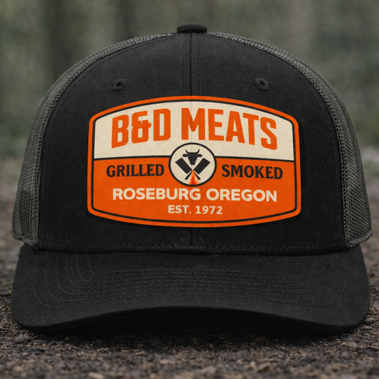 B& D Meats Printed Leather Patch Hat - Richardson 112