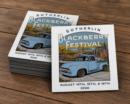 Sutherlin Blackberry Festival Dash Plaque Magnets 2026 (3.25x2)