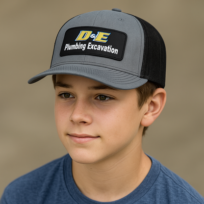 Youth D&E Plumbing Excavation Embroidered Patch Hat - Richardson 112Y