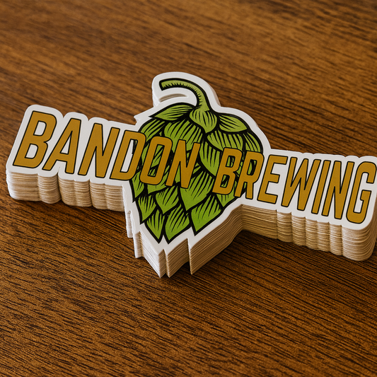 Bandon Brewing Die Cut Decals 4.5in x 1.75in