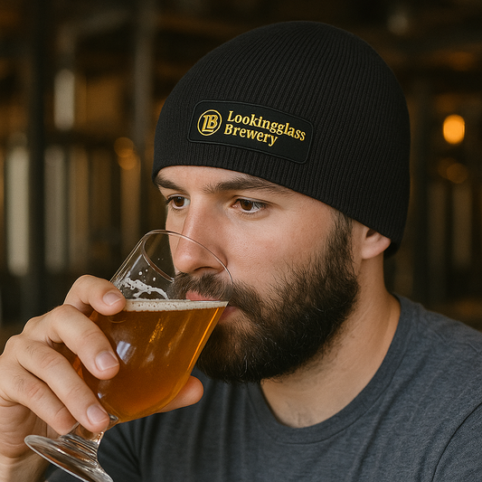 Lookingglass Brewery Embroidered Patch Skull Beanie - SP08 Sportsman