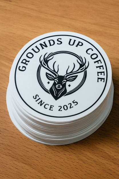 Grounds Up Coffee Die Cut Decals 3.5in x 3.25