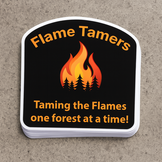 Flame Tamer Die Cut Decals 3.5in x 3.25"
