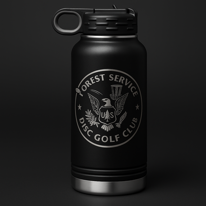 Forest Service Disc Golf Club 32oz Water Bottle (With Optional Personalization)