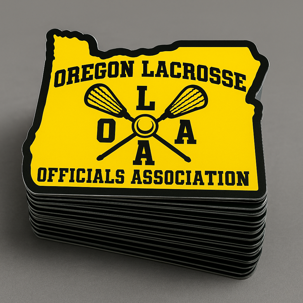 Oregon Lacrosse Officials Association Die Cut Decals 3.5in x 2.5in