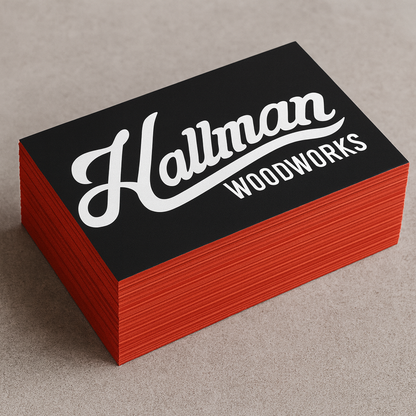 Hallman Woodworks Painted Edge Business Cards
