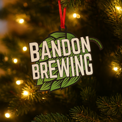 Bandon Brewery Laser Cut and Printed Ornaments 3.5 x 3.5