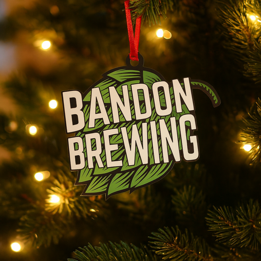 Bandon Brewery Laser Cut and Printed Ornaments 3.5 x 3.5
