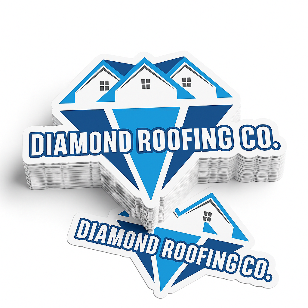 Diamond Roofing Die Cut Decals 3.8 x 2.00in
