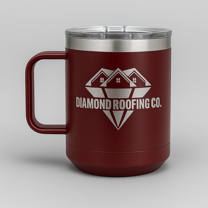 Diamond Roofing Engraved Coffee Mug - 15oz Camp Mug