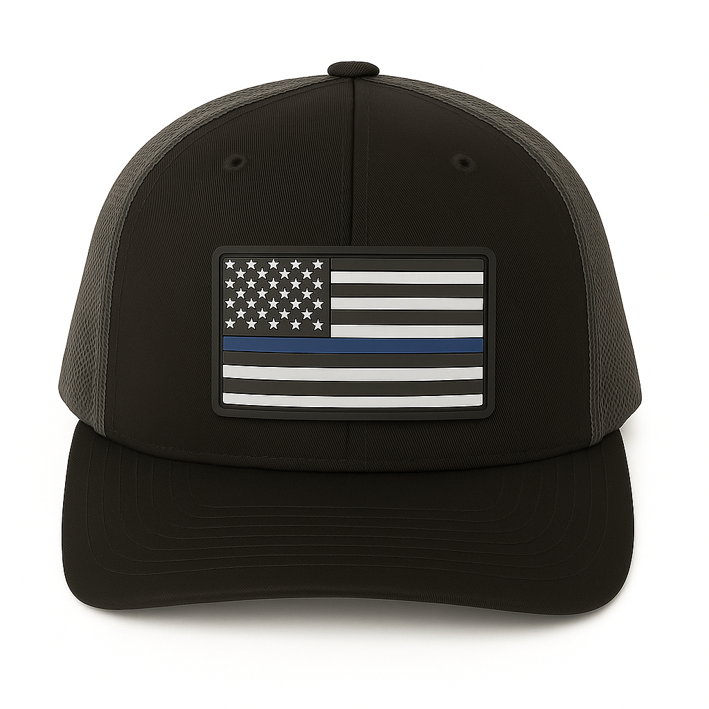 Thin Blue Line PVC Patch Hat - Richardson 112
