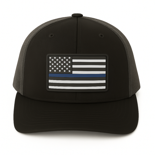 Thin Blue Line PVC Patch Hat - Richardson 112