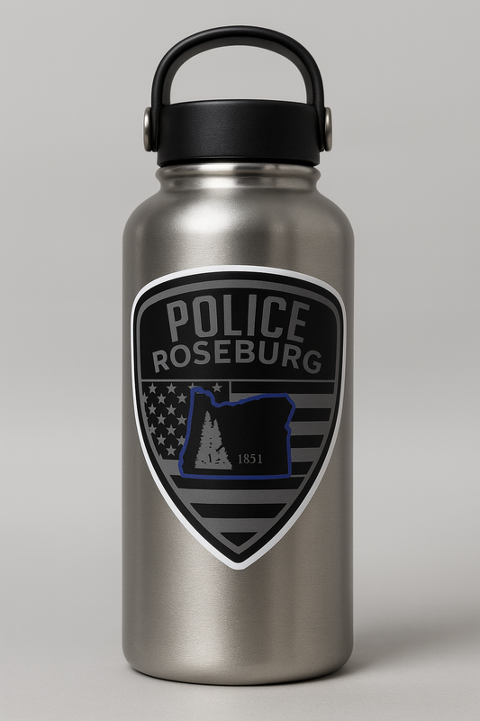 Roseburg Police Patch Die Cut Decals 3.5 x 3