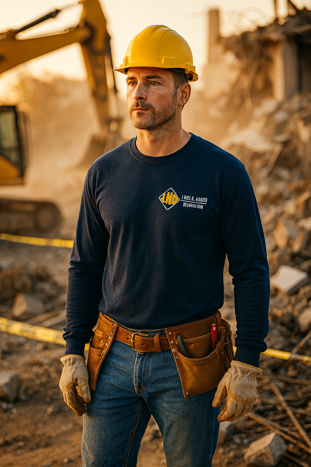 Nabors Printed Next Level Long Sleeve Tshirt - Midnight Navy NL3601