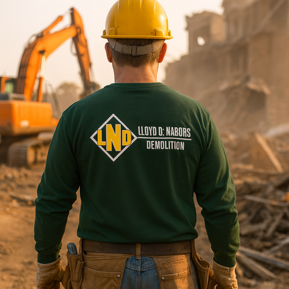 Nabors Printed Next Level Long Sleeve Tshirt - Forest Green NL3601