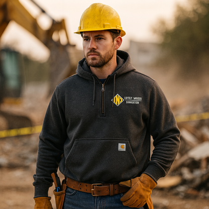 Nabors Demolition Carhartt Hoodie - Carbon Heather Carhartt® Rain Defender® Paxton Heavyweight Hooded Zip Mock Sweatshirt