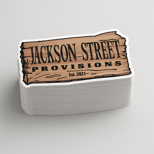Jackson Street Provisions Die Cut Decals 4in x 1.75in