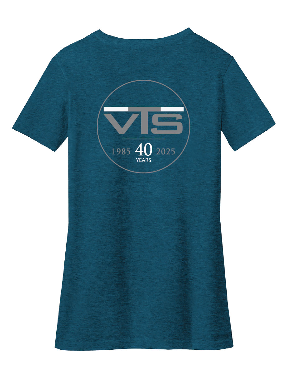Valley Tel Ladies Vneck Shirt -Deep Turquoise Fleck 	DM1190L