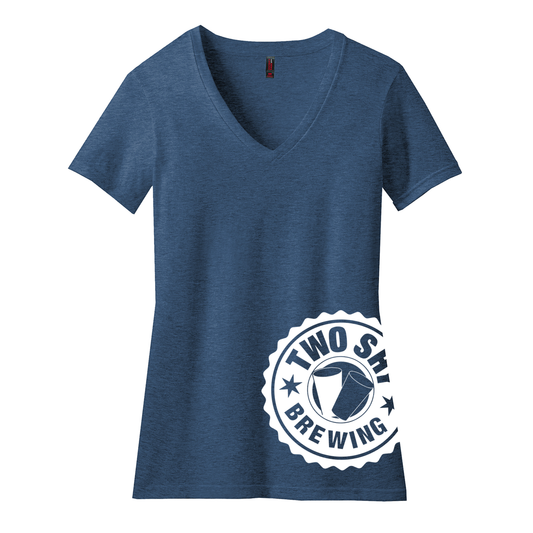 Two Shy Ladies Vneck TShirt -DM1190L Deep Royal Fleck