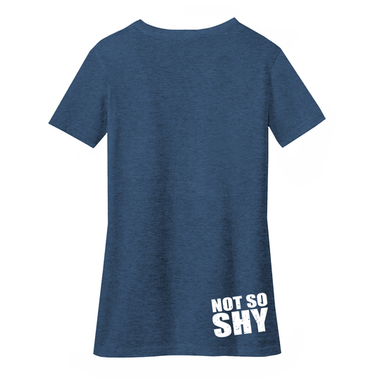 Two Shy Ladies Vneck TShirt -DM1190L Deep Royal Fleck