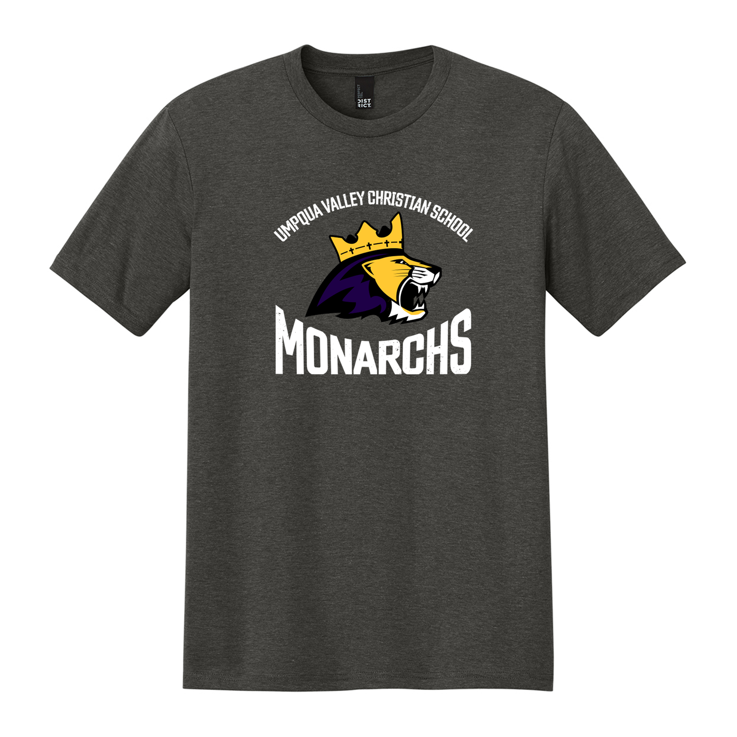 Umpqua Valley Christian School Lion Printed Tshirt - Heathered Charcoal DM130