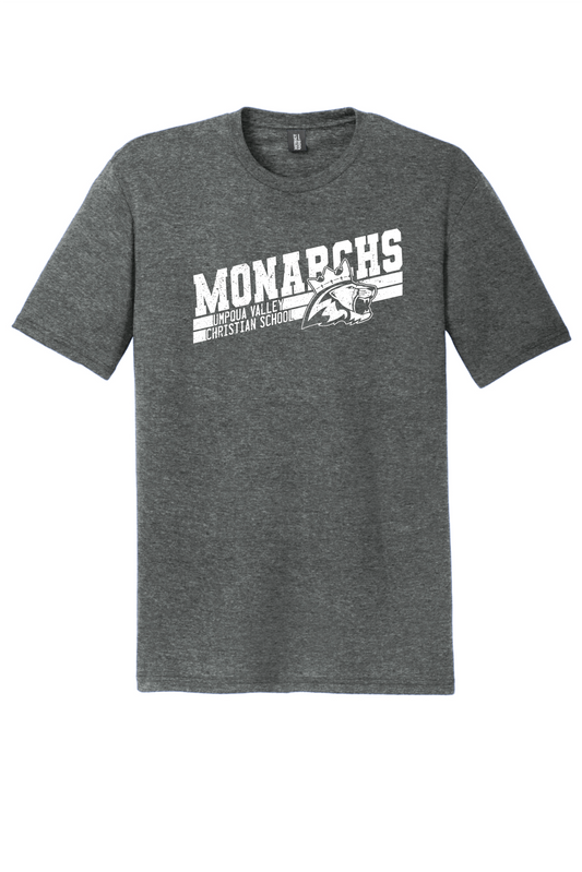Umpqua Valley Christian School Diagonal Printed Tshirt - Heathered Charcoal DM130