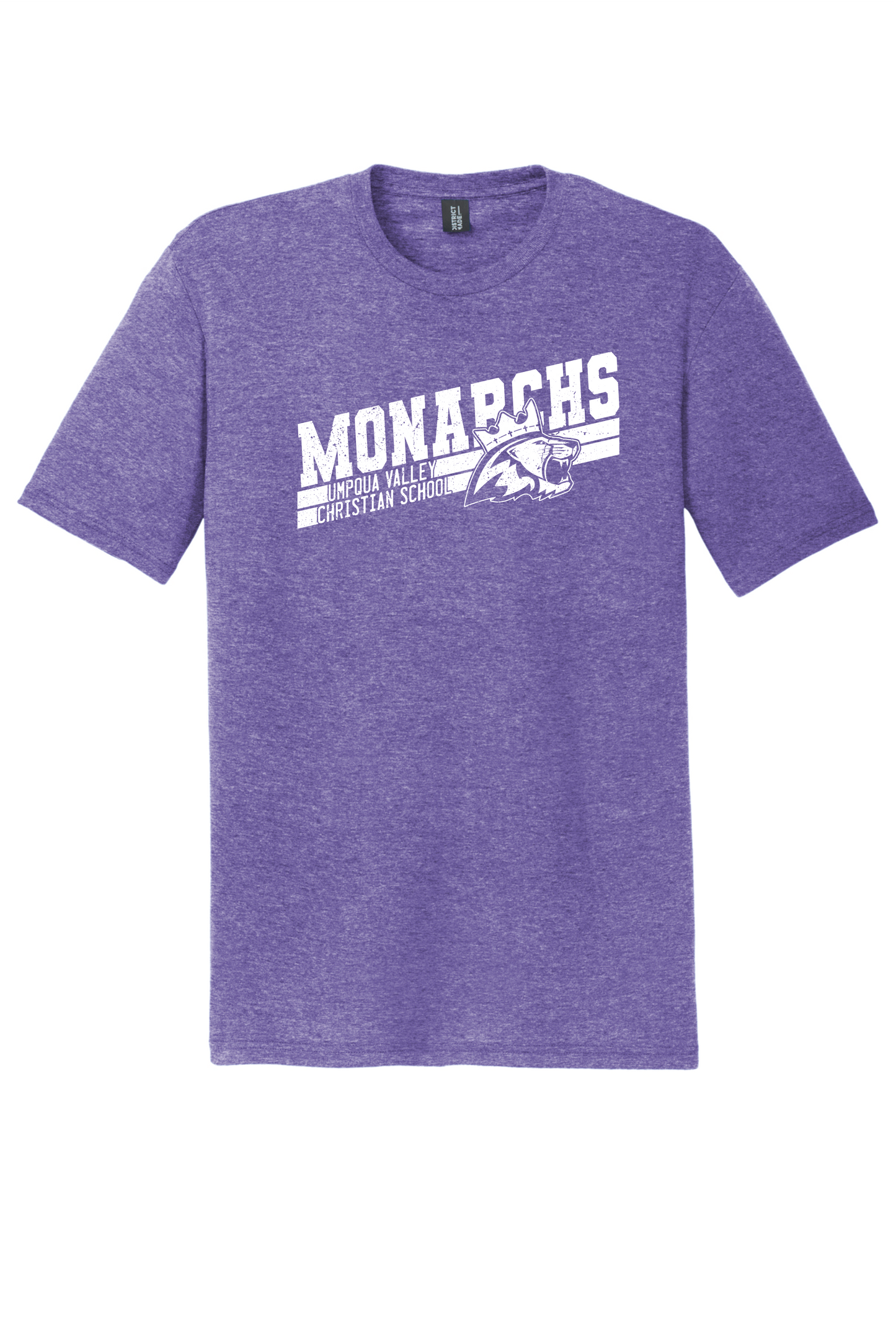 Umpqua Valley Christian School Diagonal Printed Tshirt - Purple Frost DM130