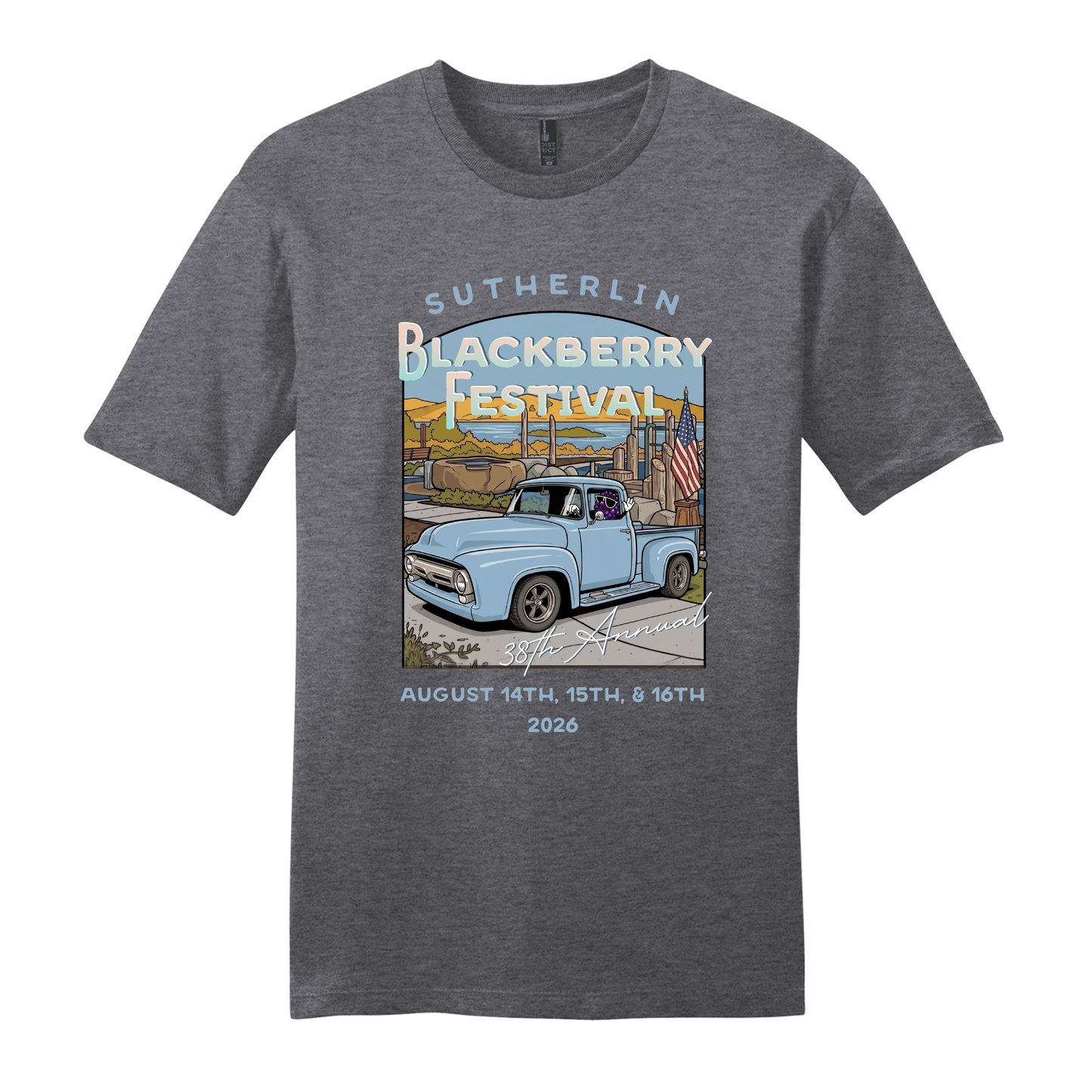 Sutherlin Blackberry Festival Shirts 2026 - Heather Charcoal
