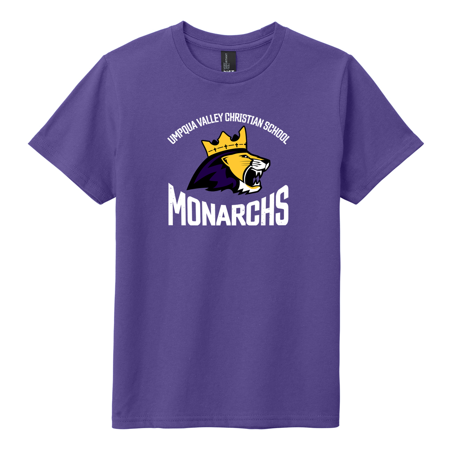Umpqua Valley Christian School Lion Printed Youth Tshirt - Purple DT6000Y