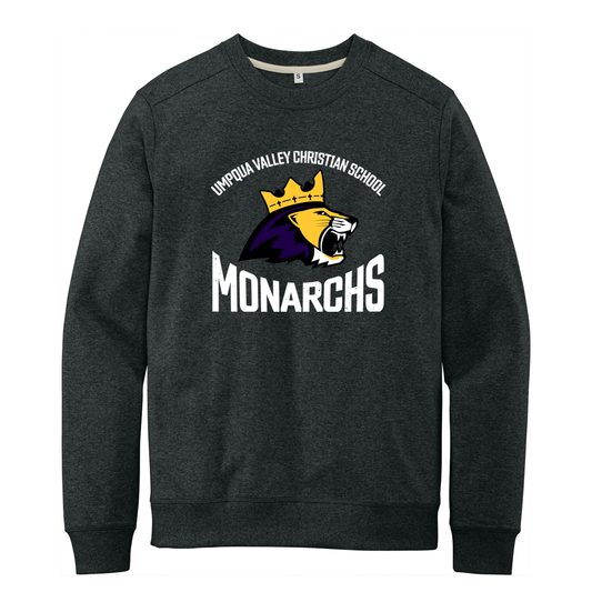 Umpqua Valley Christian School Lion Printed Crewneck- Charcoal Heather DT8104