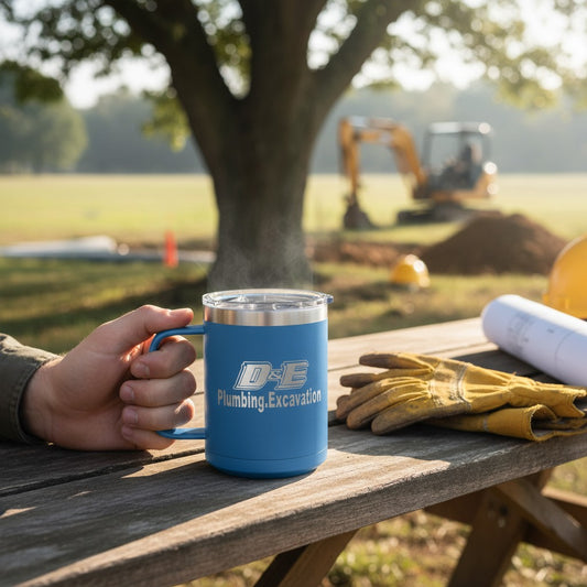 D&E Plumbing Engraved Coffee Mug - 15oz Camp Mug