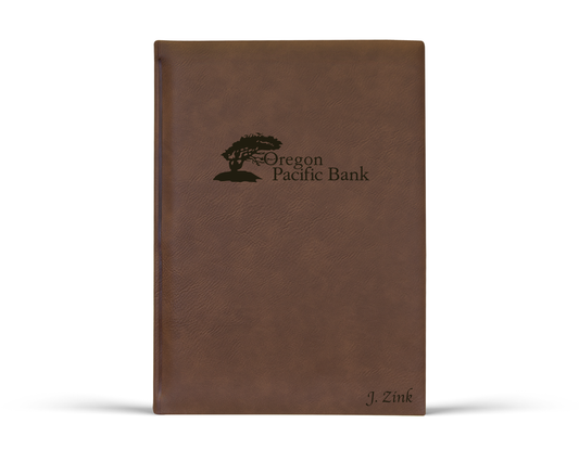 Oregon Pacific Bank Leatherette Journal - GFT652 Dark Brown