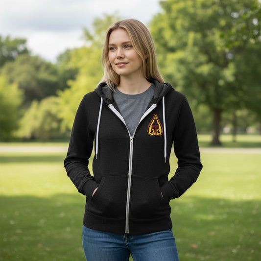 Smiles Deco Ladies Sponge Fleece Zipup Hoodie - Bella and Canvas 3739