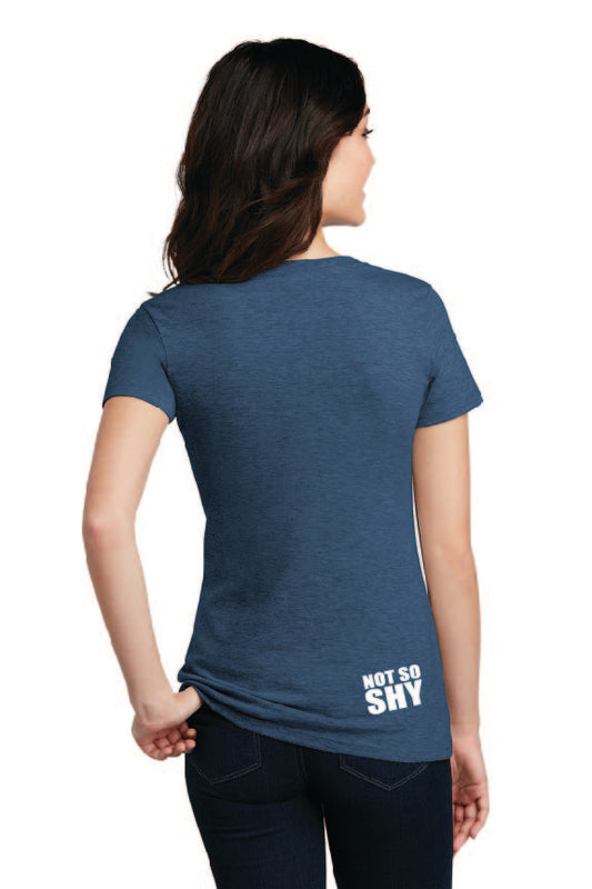 Two Shy Ladies Vneck TShirt -DM1190L Deep Royal Fleck