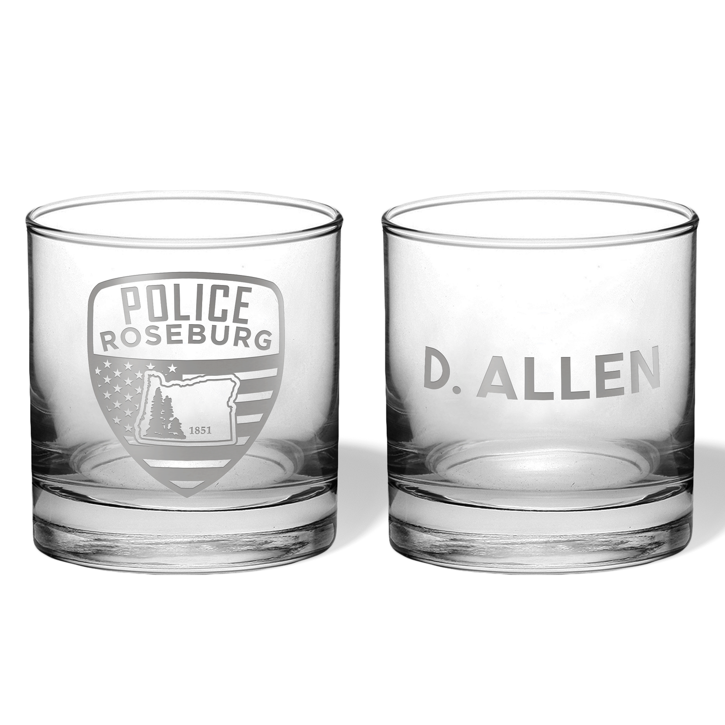 Roseburg PD Personalized Patch Pint or Whiskey Glass
