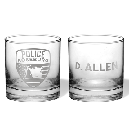 Roseburg PD Personalized Patch Pint or Whiskey Glass