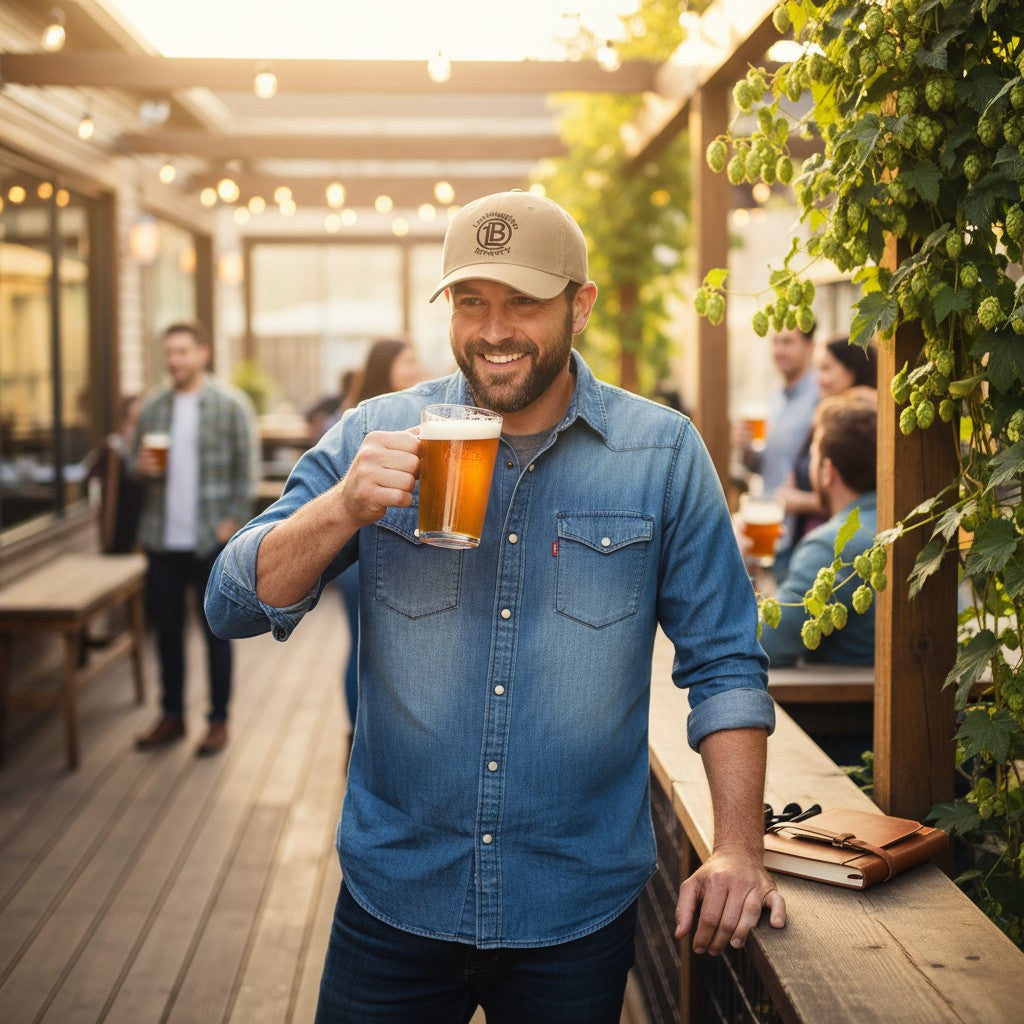 Looking Glass Brewery Wildlife Embroidered Hat - Dri Duck 3259 Khaki