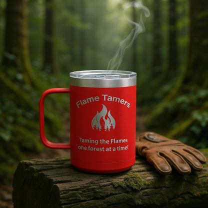Flame Tamers Engraved Coffee Mug - 15oz Camp Mug