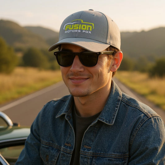 Fusion Motors Embroidered Flexfit Hat - Gray Pro-Formance® Cap - 6580