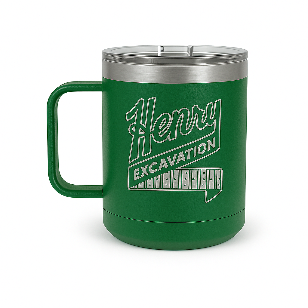 Henry Excavating Engraved Coffee Mug - 15oz Camp Mug