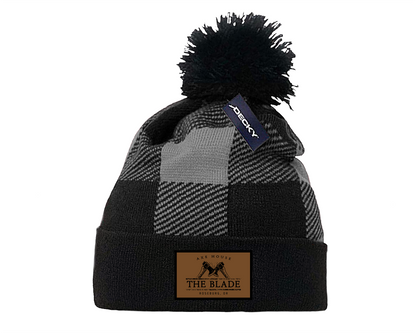 The Blade Axe House Patch Plaid Pom Pom Beanie