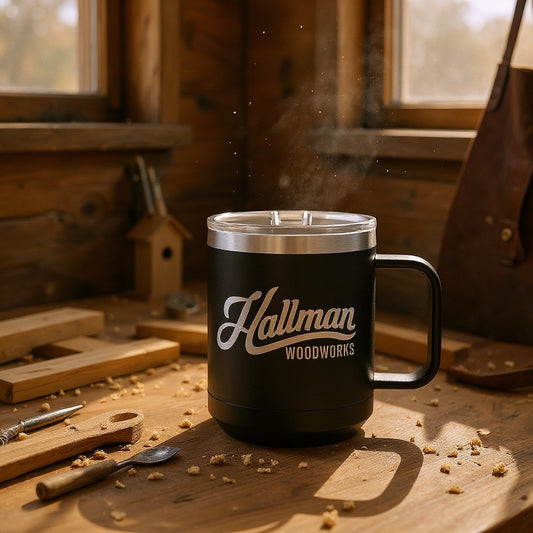 Hallman Woodworks Engraved Coffee Mug - 15oz Camp Mug
