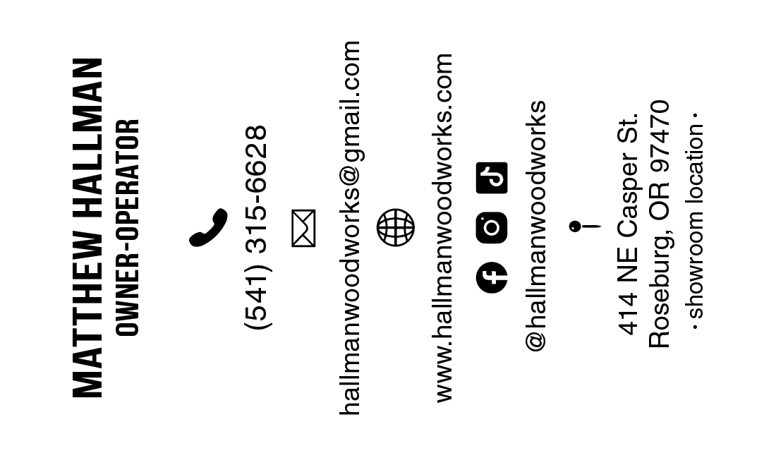 Hallman Woodworks Painted Edge Business Cards