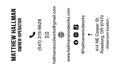 Hallman Woodworks Painted Edge Business Cards