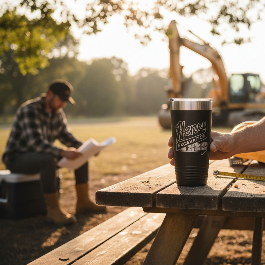 Henry Excavating 20oz Engraved Tumbler