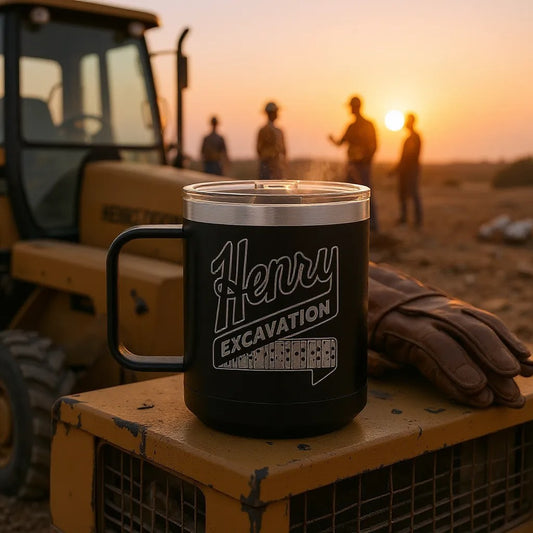 Henry Excavating Engraved Coffee Mug - 15oz Camp Mug