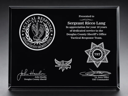 Douglas County Sheriff TRT Plaque 10x8 Black - GMR810BK
