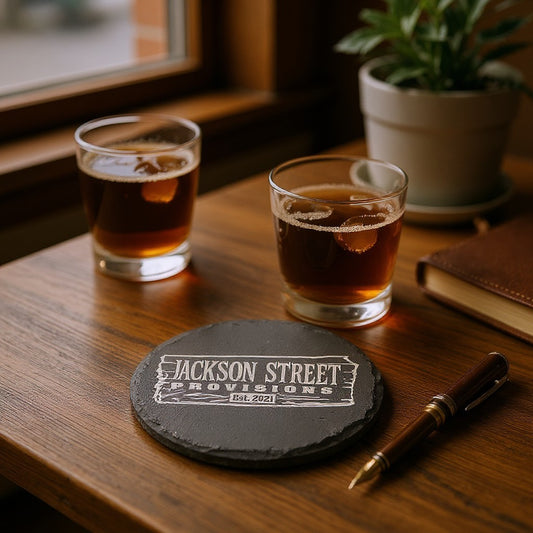 Jackson Street Provision Engraved 4in Slate Coaster - SLT002