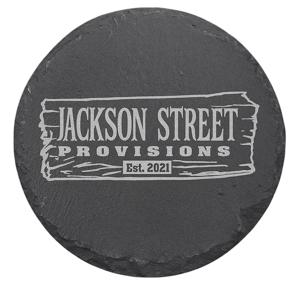 Jackson Street Provision Engraved 4in Slate Coaster - SLT002