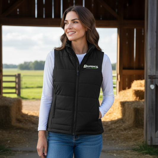 Brumbach Club Lambs Embroidered Ladies Puffer Vest - L853